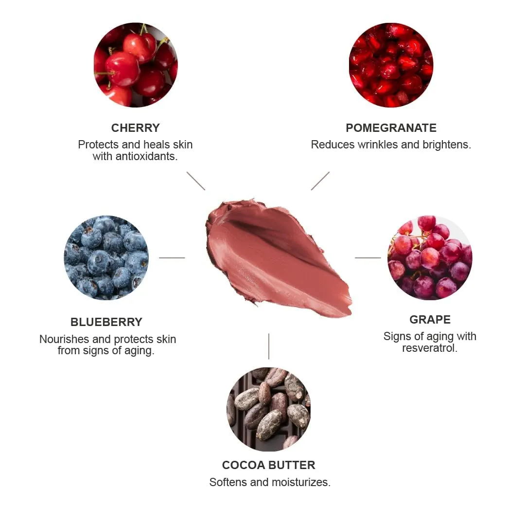 100% PURE Cocoa Butter Matte Lipstick Full Stay All Day Coverage, Lasting Moisturizing & Softening Natural Lip Color for All Skin Tones, Vegan Fruit Pigmented Sahara (Deep Neutral Nude) - 0.15 oz