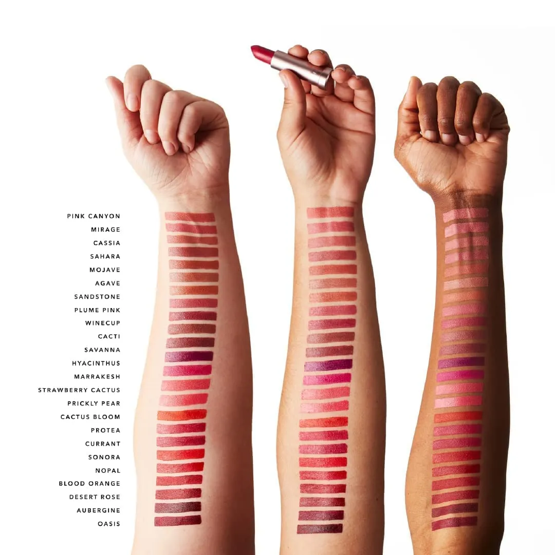 100% PURE Cocoa Butter Matte Lipstick Full Stay All Day Coverage, Lasting Moisturizing & Softening Natural Lip Color for All Skin Tones, Vegan Fruit Pigmented Sahara (Deep Neutral Nude) - 0.15 oz