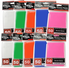 10 Pack Monster Gaming Sleeves (50ct per Pack- Value 500 Sleeve Set) - Standard Sized, Glossy - Fits Standard Sized Gaming Cards