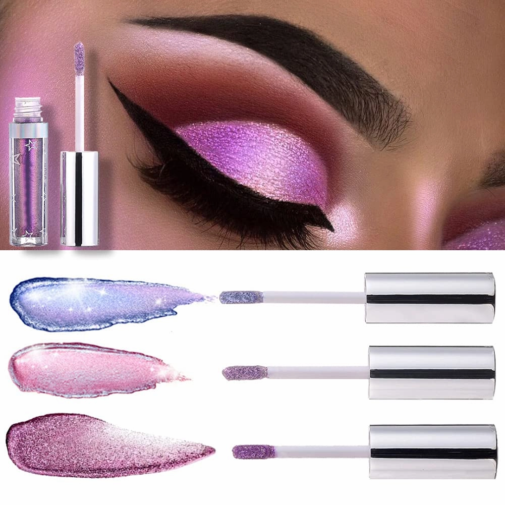 12 Color Sparkling Eyeshadow -Diamonds Phantom Color Water-based Eyeshadow Lasting Waterproof Sparkling Glitter Liquid EyeShadow Metallic Pigment (12 color set)