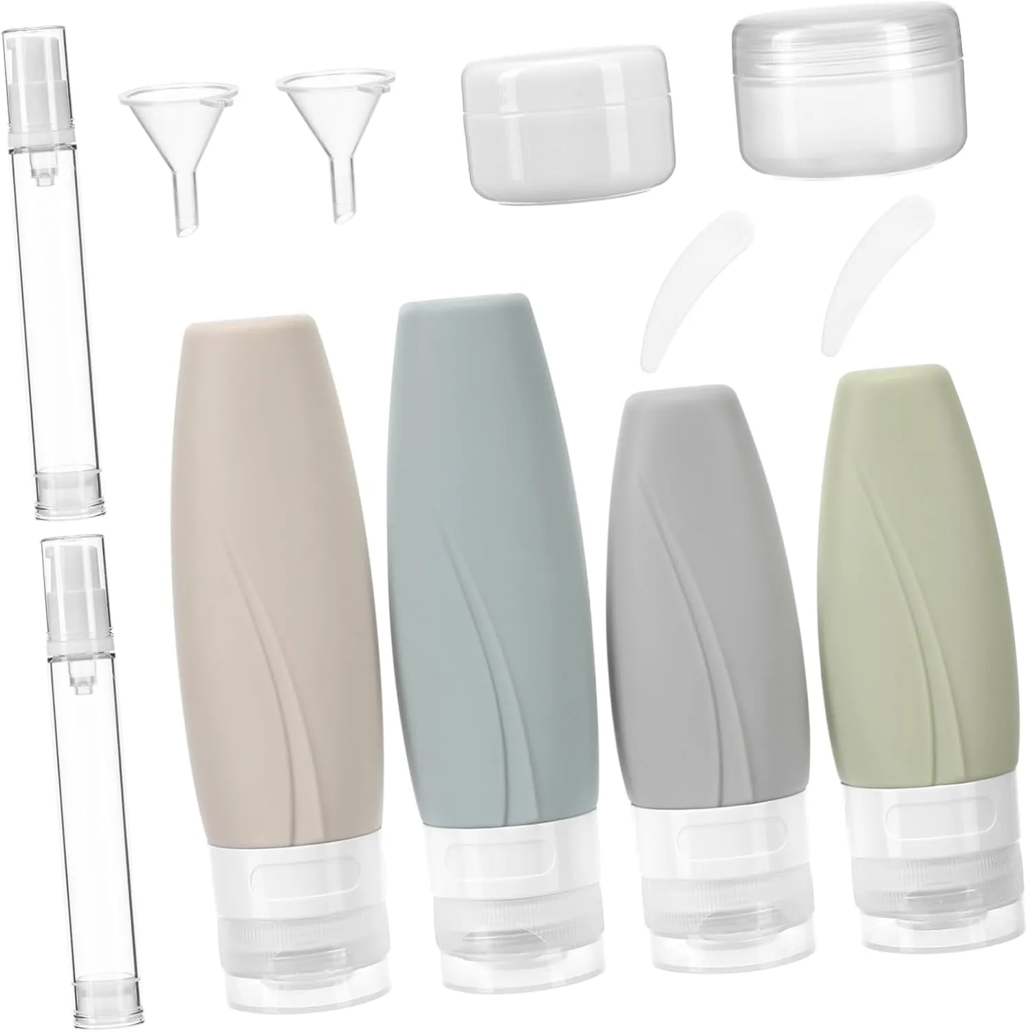 13pc Silicone Toiletry Bottles Travel Shampoo Bottles Travel Containers Refillable Size Lotion