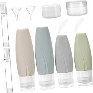 13pc Silicone Toiletry Bottles Travel Shampoo Bottles Travel Containers Refillable Size Lotion