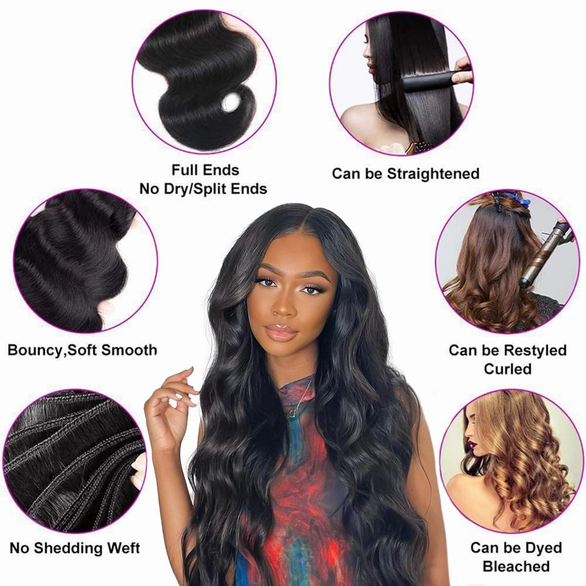 15A Raw Human Hair Bundles Body Wave Human Hair,Triple Lifespan Indian Virgin Hair,No Tangle Shedding,Multiple Washes Keep Texture Silky Soft (3 Bundles Natural Color, 16 16 16 Inch)