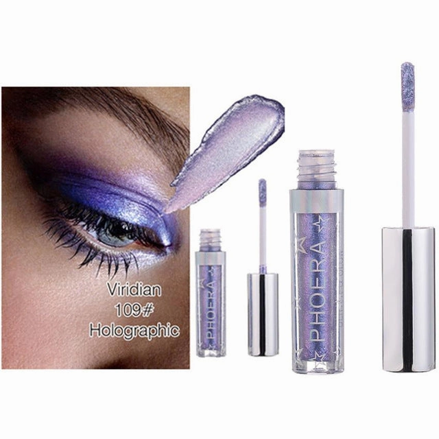 2018 Brand New Eye Shadow 12 Color Makeup Eye Shadow PHOERA 1pc Magnificent Metals Glitter and Glow Liquid Eyeshadow 15