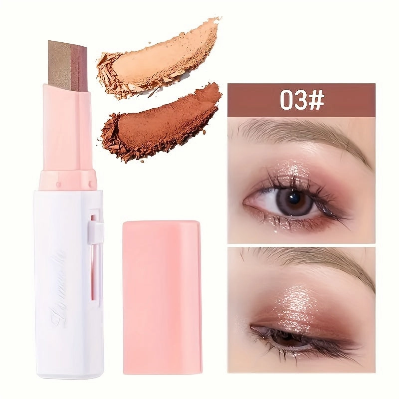 2-Color Pearly Glitter Waterproof Eyeshadow Stick
