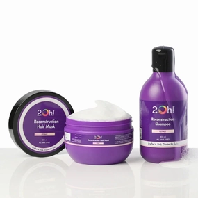 2/Oh Italian Reconstruction Shampoo and Hair Mask Combo for Dry and Frizzy Hair | Damage Repair Shampoo and Conditioner Hair Mask for Women and Men | Hair Smoothening Cream for Damaged Hair