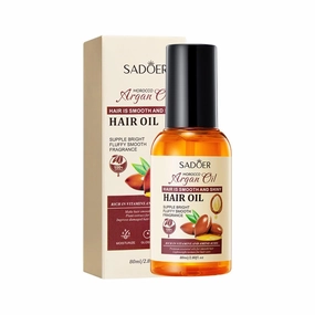2 Pack For SADOER Argan Hair Oil,Moisturizing and smoothing treatment,Nourishes hair and makes it shiny,Smooth and combable,Brightens hair serum oil 80ml 2.8 FL OZ