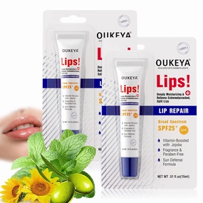 2 Pack, Medicated Lip Balm w/Organic & 100% Natural Ingredients, Squeeze Tube Lip Butter SPF 25  Long-Lasting Moisturizing Overnight Lip Mask Gentle Exfoliation Extreme Dry Lips Treatment