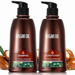 2 Pack Natural Organic Sulfate Free Moroccan Argan Oil Shampoo and Conditioner Sets - Color Safe Treatment, UV Protection, Intense Moisturizing Smooth For Dry, Damaged, Frizzy Hair
