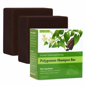 2 Pcs Natural Polygonum Multiflorum Solid Shampoo and Conditioner Set, He Shou Wu Volumizing Gray Hair Reverse, Fo Ti Bar for Thinning & Darkening Hair, Fo-Ti Black Soap for Men & Women All Hair Type
