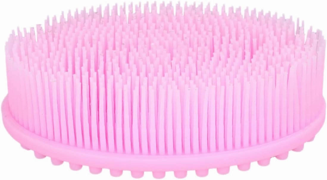 2Pcs Silicone Bath Scrubbers for Shampoo Cleaning and Massage Quick Dry Durable Brushes for Newborns and Adults Blue Pink
