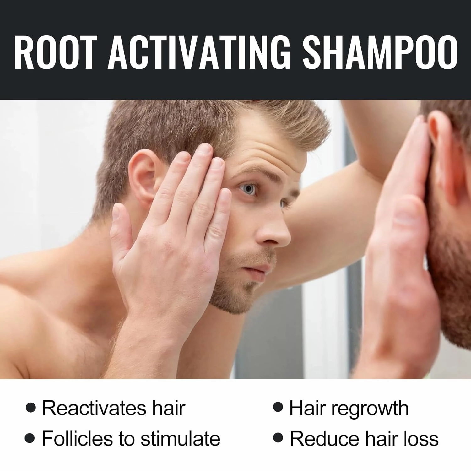 3pcs,Root Activator Shampoo,Hair Regrowth, Unisex, Natural Formula for Men and Women,Smooth Strong Repair Conditioning Shampoo