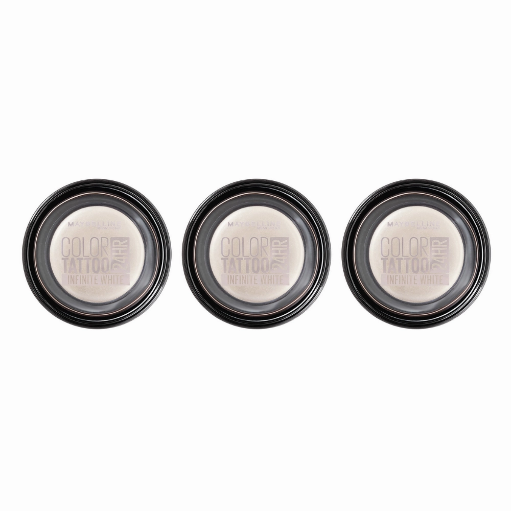 3x Maybelline Color Tattoo 24HR Eyeshadow 45 Infinite White