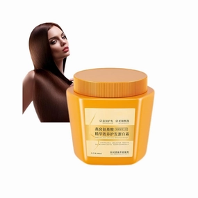 500ml Amino Acid Essence Luxury Nourishing Hair Protein Cream, Hair Repair Cream Collagen Hair Mask, Repairing Essence Hair Mask for Dry, Frizzy (yellow)