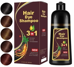 500ML Permanent Brown Hair Color Shampoo - Instant, Organic Hair Dye with Plant Essence for Women and Men, Covers Gray and White Hair (COFFEE)
