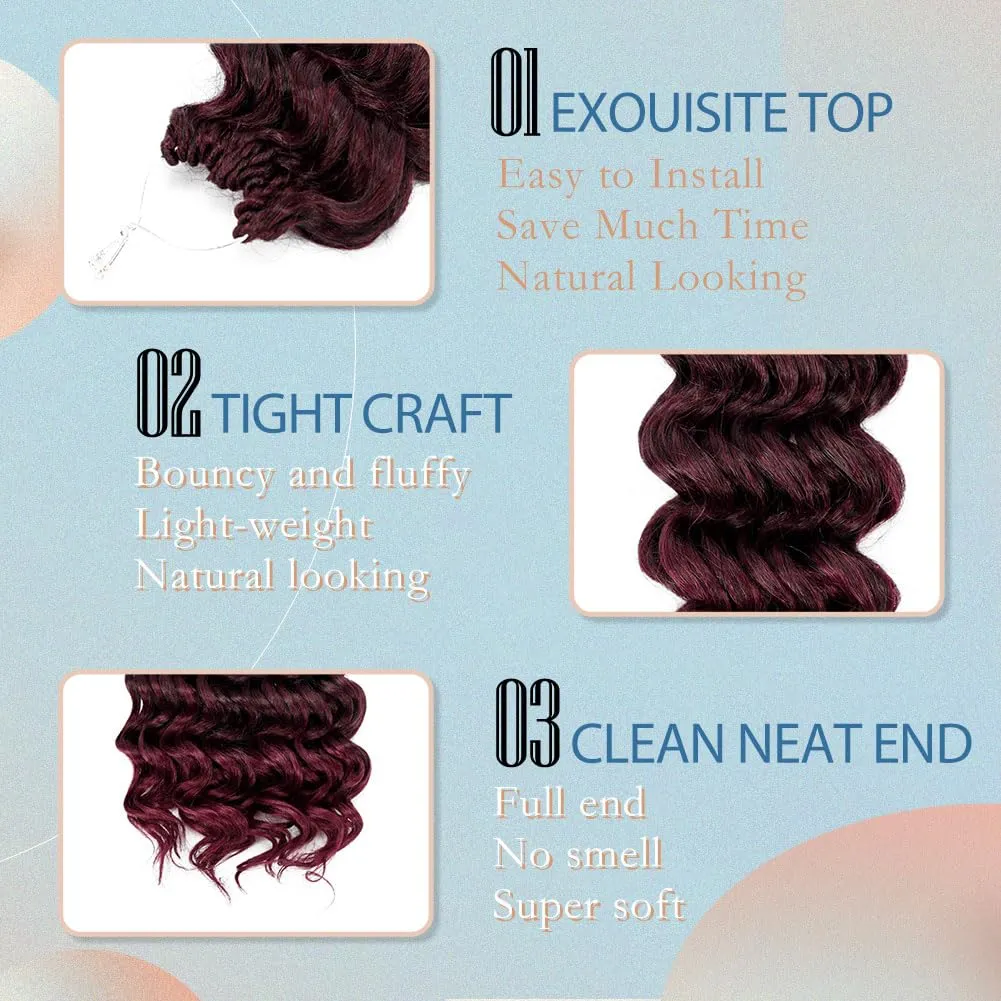8 Packs Ocean Wave Crochet Hair Water Wave Crochet Braids for Women 8 Inch Short Curly Crochet Hair Beach Curl Deep Twist Crochet Braids Synthetic Braiding Hair Extensions (8 Inch, T1B/Bug#)