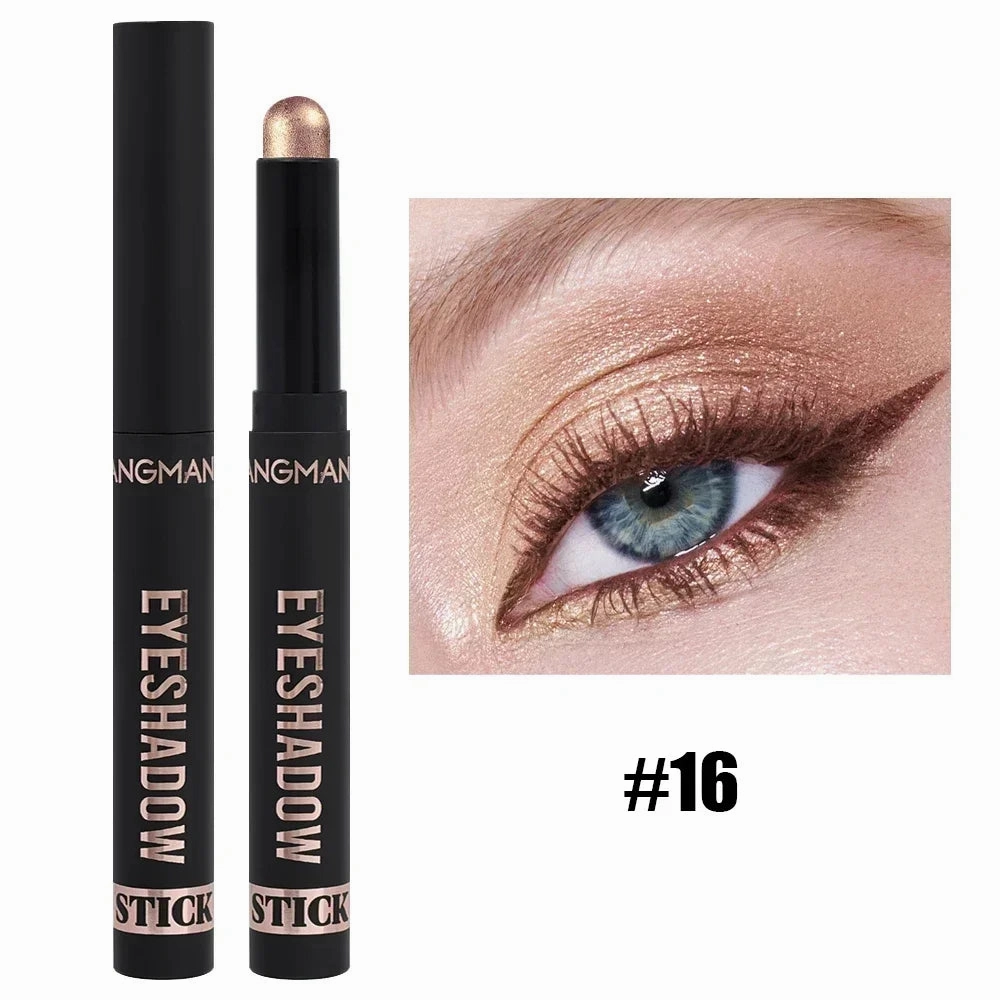 8 Color Waterproof Pearlescent Eyeshadow Stick - Sparkly Matte Highlighter & Eye Makeup Pencil
