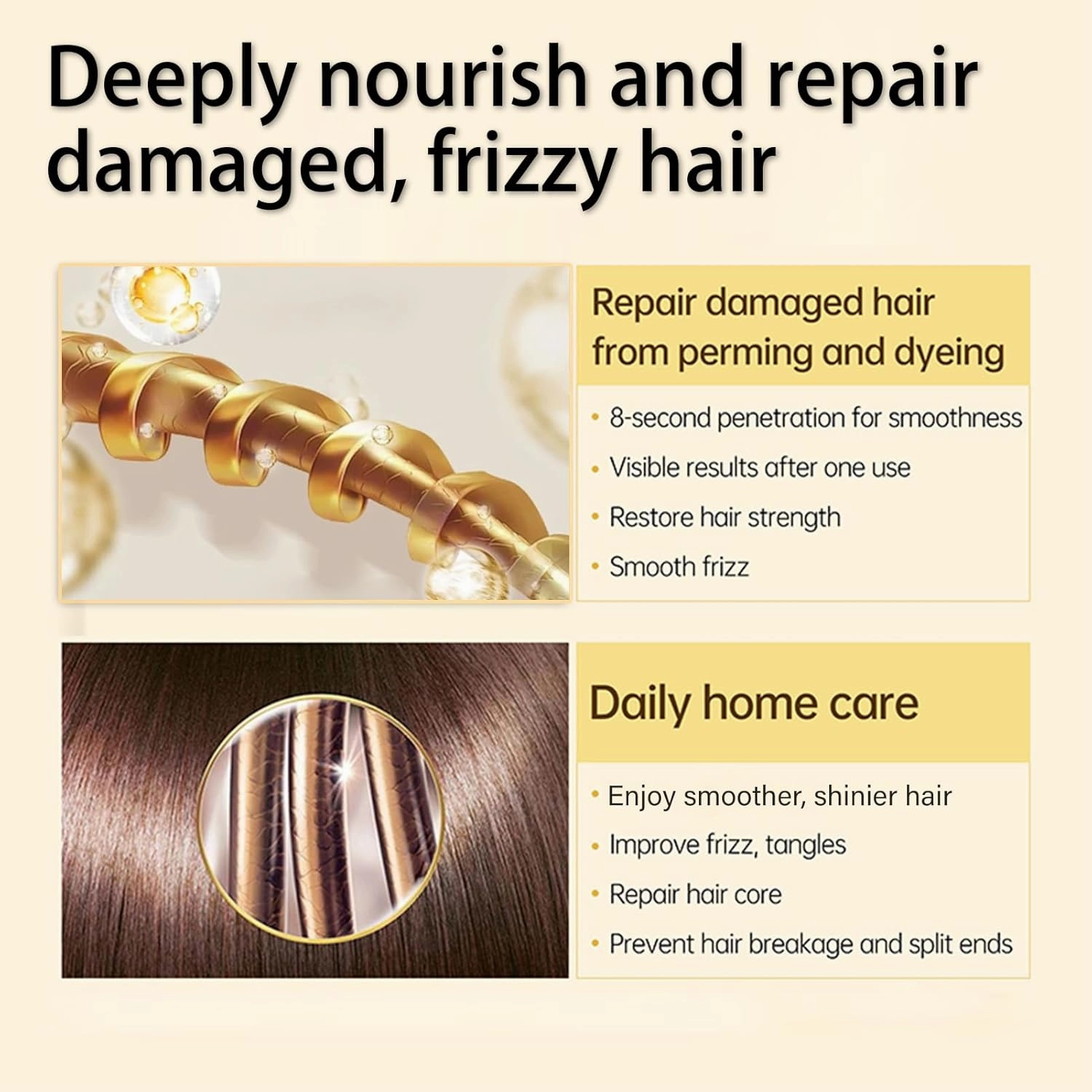 8s revitalizes hot dyeing damaged hair mask for dry damaged hair and growth | Keratin Treatment Conditioner, Deep nourishment for Damaged, Dyed & Permed Hair, Smooths frizz and restores shine (2PCS)
