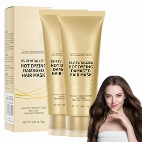 8s revitalizes hot dyeing damaged hair mask for dry damaged hair and growth | Keratin Treatment Conditioner, Deep nourishment for Damaged, Dyed & Permed Hair, Smooths frizz and restores shine (2PCS)