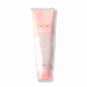 &-Honey Melty Moist Hair Pack 130g - Japanese Hair Moisturizer for Dry Hair - Deep Moisturizing Hair Cream for Women - Smooths & Detangles - Honey-Based Formula for Unruly Hair