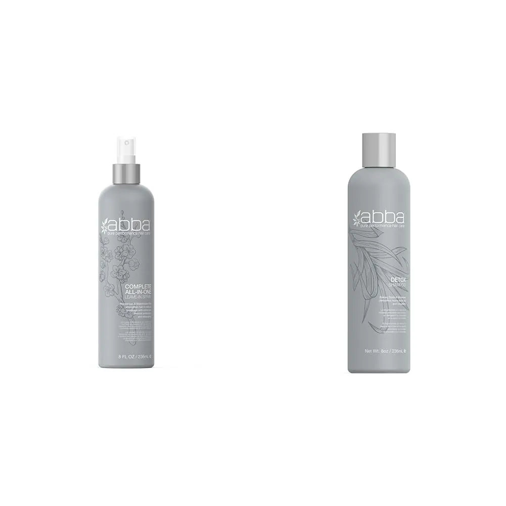 ABBA - All-in-One Leave-In Spray & Pure Specialty Detox Shampoo - Molasses, 8 fl oz