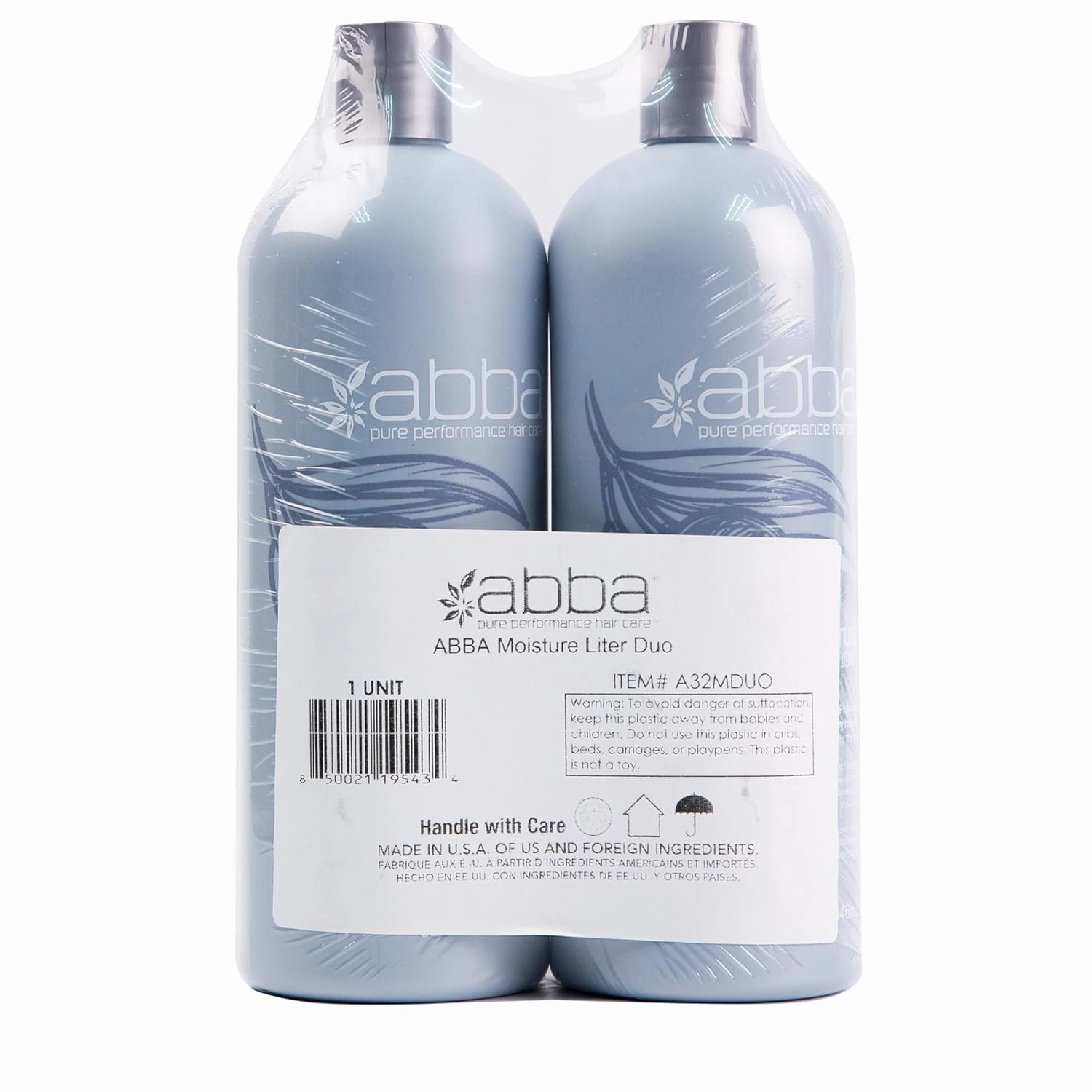 ABBA - Pure Moisture Shampoo & Conditioner Hydrating & Nourishing Value Duo Set – Olive Butter & Peppermint Oil, 32 fl oz Each