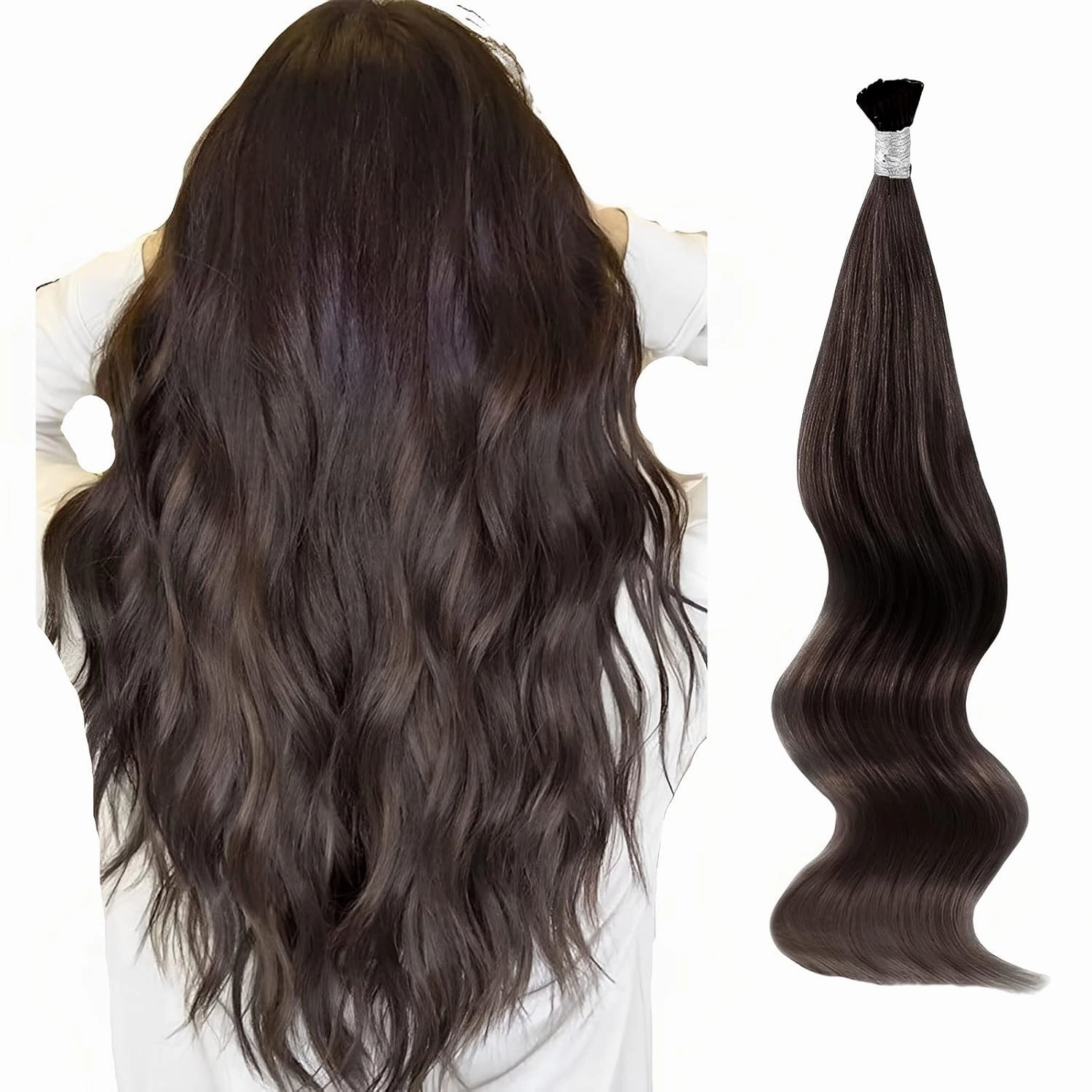 ABH AmazingBeauty Hair I Tip Hair Extensions Dark Brown 50 Grams Pre Bonded Hair Extensions Cold Fusion Tip Extensions Straight Hair 22 Inch 50strands