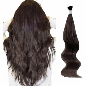 ABH AmazingBeauty Hair I Tip Hair Extensions Dark Brown 50 Grams Pre Bonded Hair Extensions Cold Fusion Tip Extensions Straight Hair 22 Inch 50strands