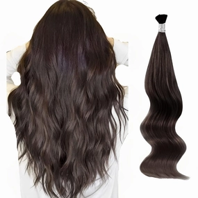 ABH AmazingBeauty Hair I Tip Hair Extensions Dark Brown 50 Grams Tip Human Hair Extensions Pre Bonded Hair Extensions Cold Fusion Tip Extensions Straight Hair 100strands 14 Inch