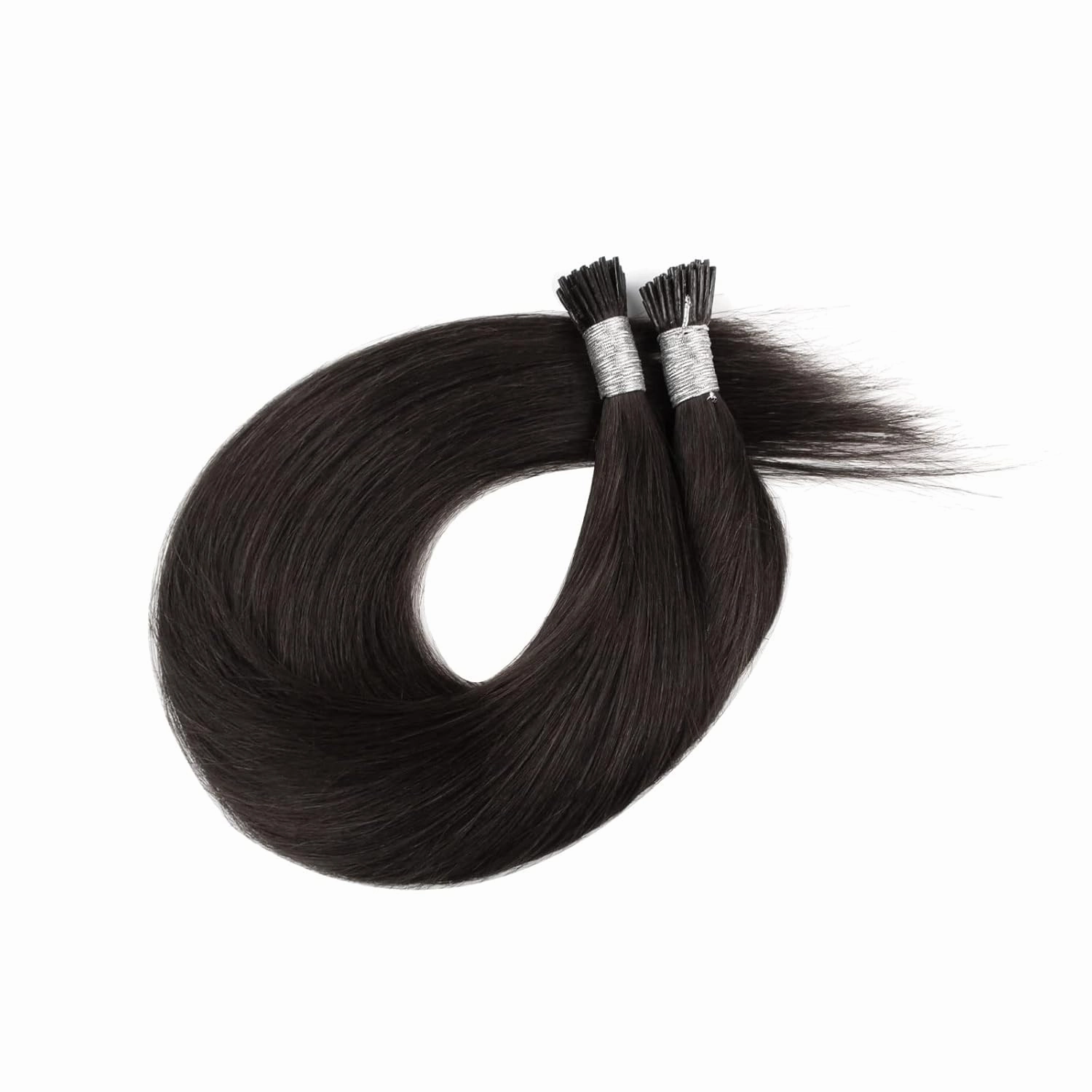 ABH AmazingBeauty Real Human Remy Hair Extensions, 50 Strands, 16 Inch, Tip Fusion in Off Black Soft Natural Hair