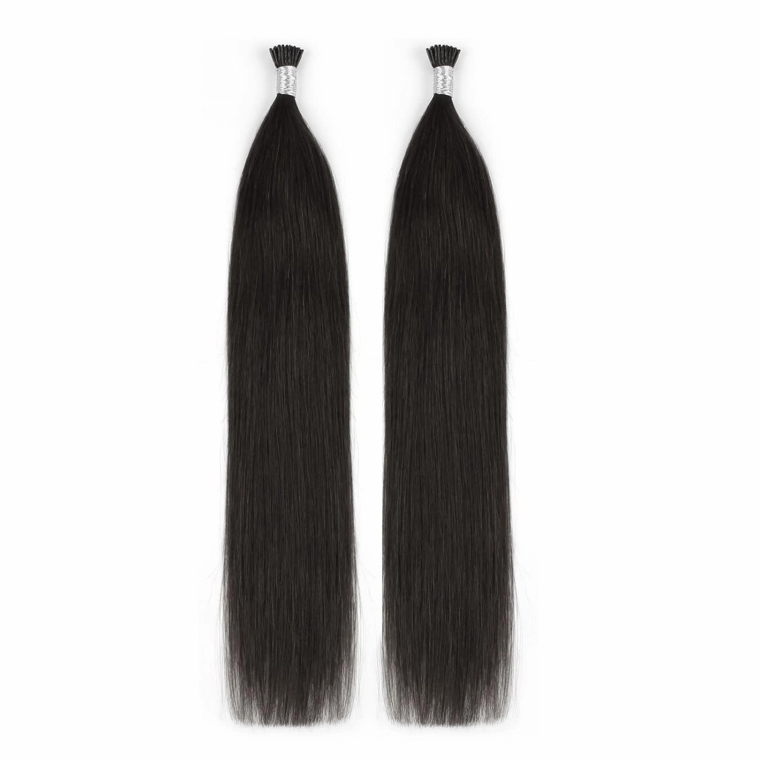 ABH AmazingBeauty Real Human Remy Hair Extensions, 50 Strands, 16 Inch, Tip Fusion in Off Black Soft Natural Hair