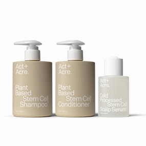 Act Acre Thick   Full Hair System | Improves Hair Density & Hydrates Scalp | Reduces Shedding & Thinning | Stem Cell Serum, Shampoo, Conditioner | Volumizing, Strengthening Formulas w/ Hyaluronic Acid
