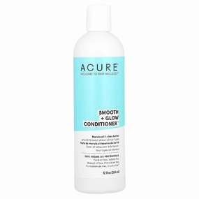 Acure Smooth   Glow Conditioner | Featuring Marula Oil & Shea Butter to Tame Frizz & Amp Up The Shine Factor, 12 Fl Oz
