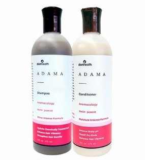 Adama Minerals Shampoo and Conditioner Set 16 oz Aromacology Peach Jasmine