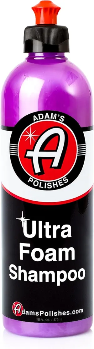 Adam's Polishes Ultra Foam Shampoo 16oz - Our Most Sudsy Car Shampoo Formula Ever - pH Neutral Formula for Safe, Spot Free Cleaning - Ultra Slick Formula, Wont Scratch or Leave Water Spots