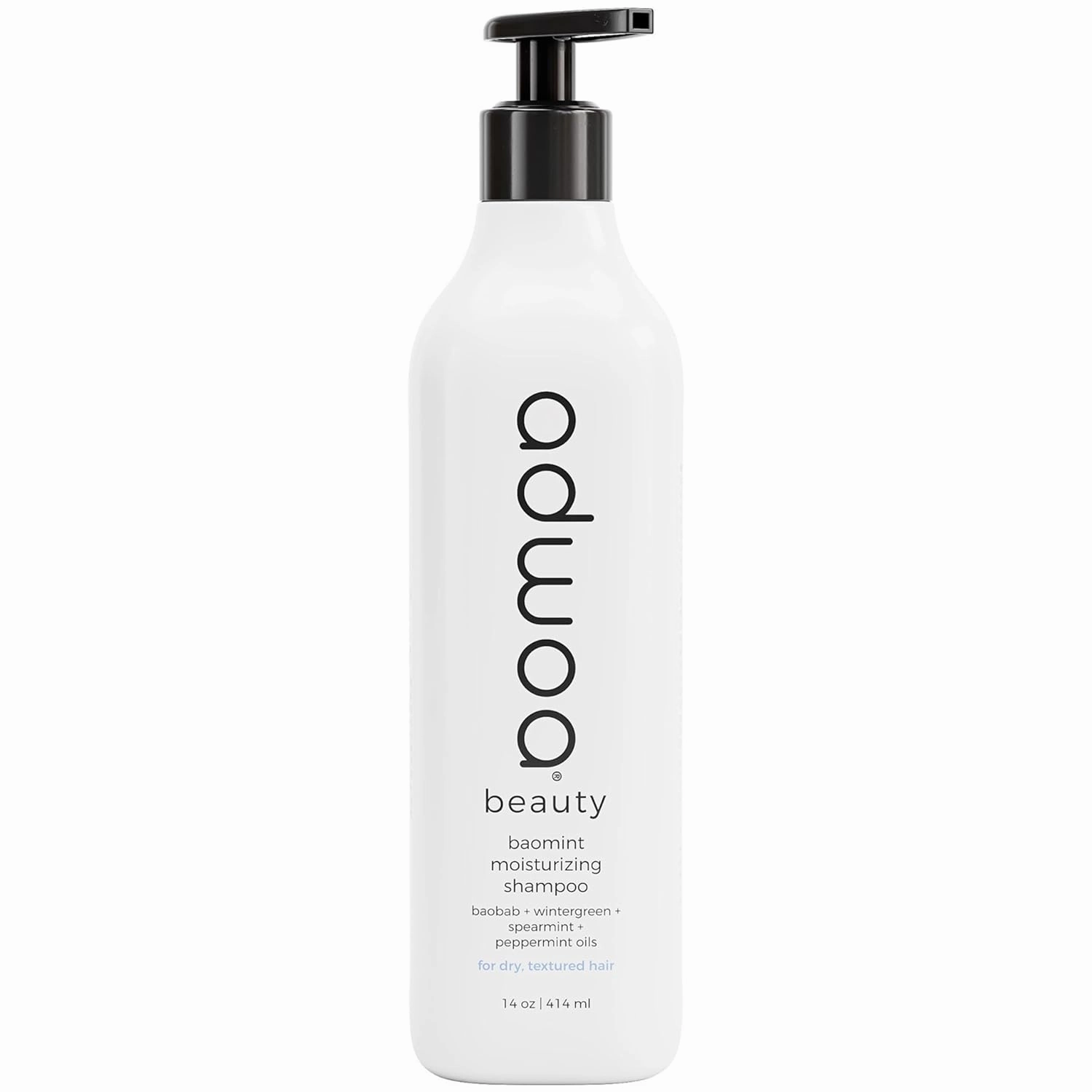 adwoa beauty Baomint™ Moisturizing Shampoo for Dry, Textured Hair – Sulfate-Free Cleanser with Baobab, Wintergreen, Peppermint & Castor Oils for Scalp Hydration & Curl Definition – 14 oz