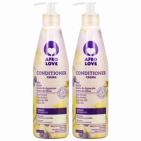 Afro Love Conditioner 16oz (Pack of 2) – Moisturizing & Nourishing for Natural, Curly & Coily Hair – Infused with Avocado, Olive & Coconut Oil – Detangling & Frizz Control for Soft, Defined Curls