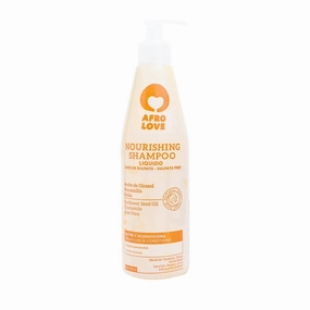 Afro Love Nourishing Shampoo 16oz – Hydrating & Gentle Cleanser for Curly, Kinky, & Coily Hair – Sulfate-Free, Paraben-Free, with Sunflower Seed Oil, Chamomile & Aloe Vera – Softens & Restores Shine