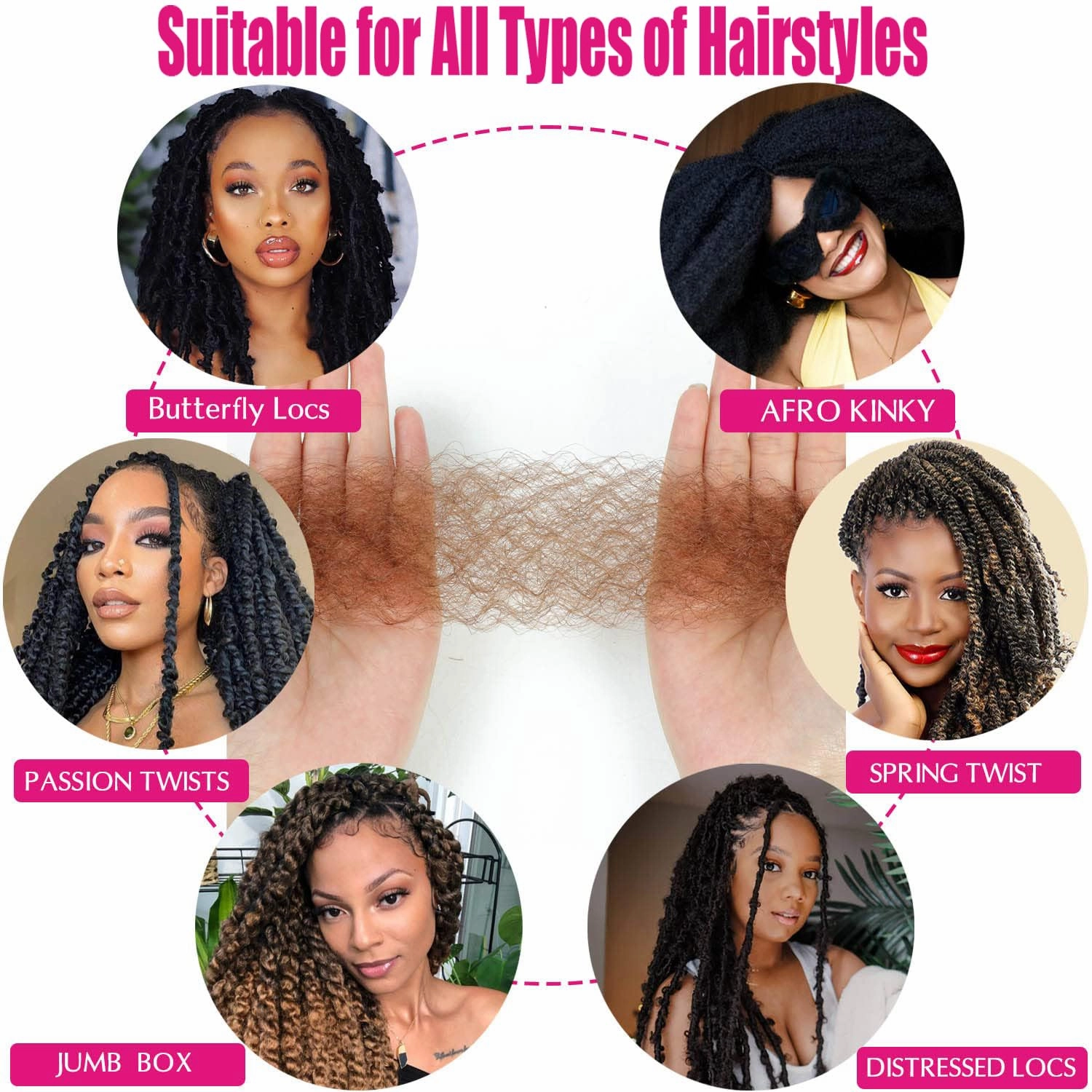 Afro Twist Hair 28 Inch 8 Packs, Springy Afro Twist Hair Pre Fluffed Spring Twist Hair Pre Stretched Wrapping Hair for Soft Locs Hair Extensions (8-30#)