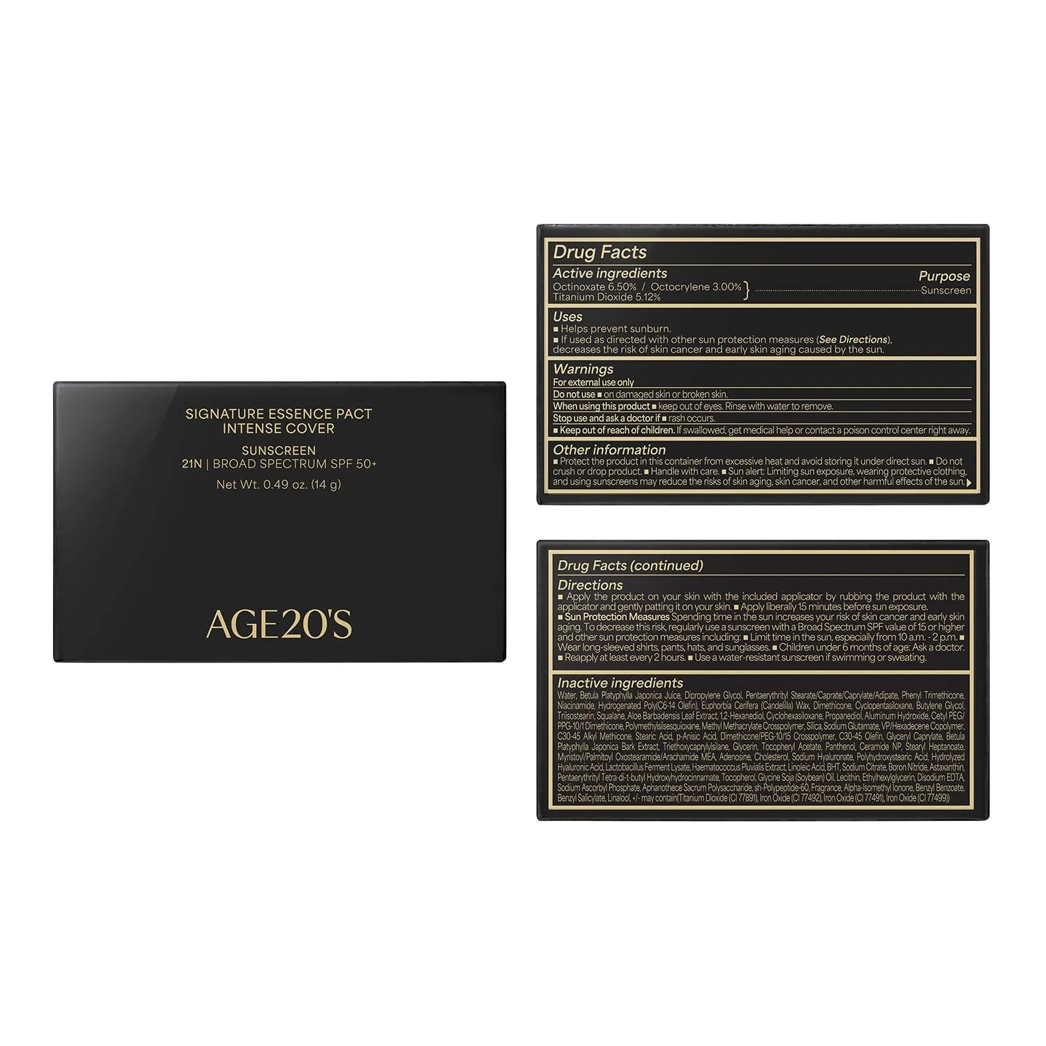 AGE20'S Signature Essence Pact SPF 50  | Pack of 1 | 21N VANILLA | Cream Foundation, Dewy Finish, Natural Coverage | Korean Cushion Foundation