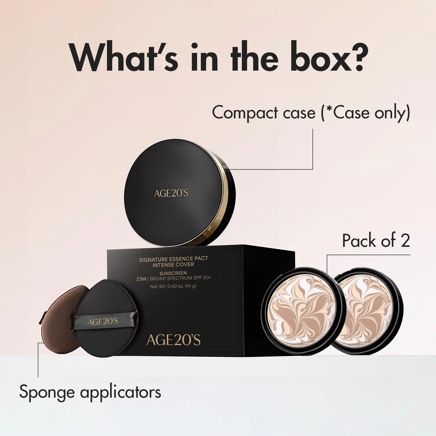 AGE20'S Signature Essence Pact SPF 50  | Pack of 2 | 13 Ivory | Cream Foundation, Dewy Finish, Natural Coverage | Korean Cushion Foundation