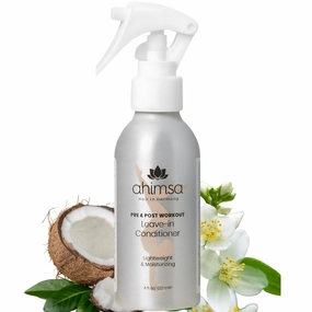 Ahimsa Lightweight Leave-In Conditioner for Wavy, Curly Hair: Coconut Oil Formula to Detangle, Define Curls & Tame Frizz: Pre/Post Workout Protection, Hydrating, Silicone Free Vegan & Cruelty Free