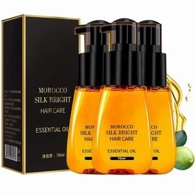 AINIJIA&HOLO Anti-frizz Hair Serum,Morocco Silk Bright Hair Care,Hair Care Essential Oil,Repair Permed,Dry and Split Hair (3pcs)