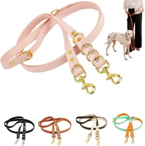 Albcorp Braided Hands-Free Dog Leash – Small & Medium Sizes, 7.2 ft Long – PVC Coated, Adjustable for Cross-Body, Waist, or Handheld Use – Waterproof, Customizable & Durable. Rose Blush, Medium