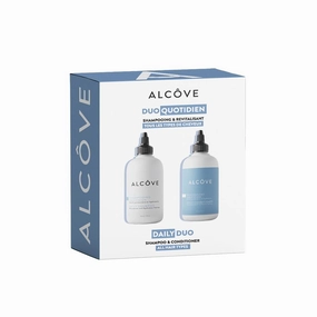 Alcôve - Daily Shampoo & Conditioner Duo - All Hair Types - Sulfate-Free - Lightweight Care - Evening Primrose Oil - Mango Extract - Argan Oil - Anti-Frizz - Color-Safe - 10oz