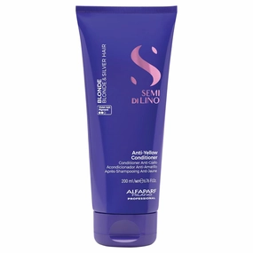 Alfaparf Milano Semi di Lino Blonde Anti-Yellow Hair Conditioner - Purple Conditioner for Blonde, Silver or Brassy Hair - Neutralizes Yellow Tones   Enhances Hydration - Vegan Hair Care (6.76oz)
