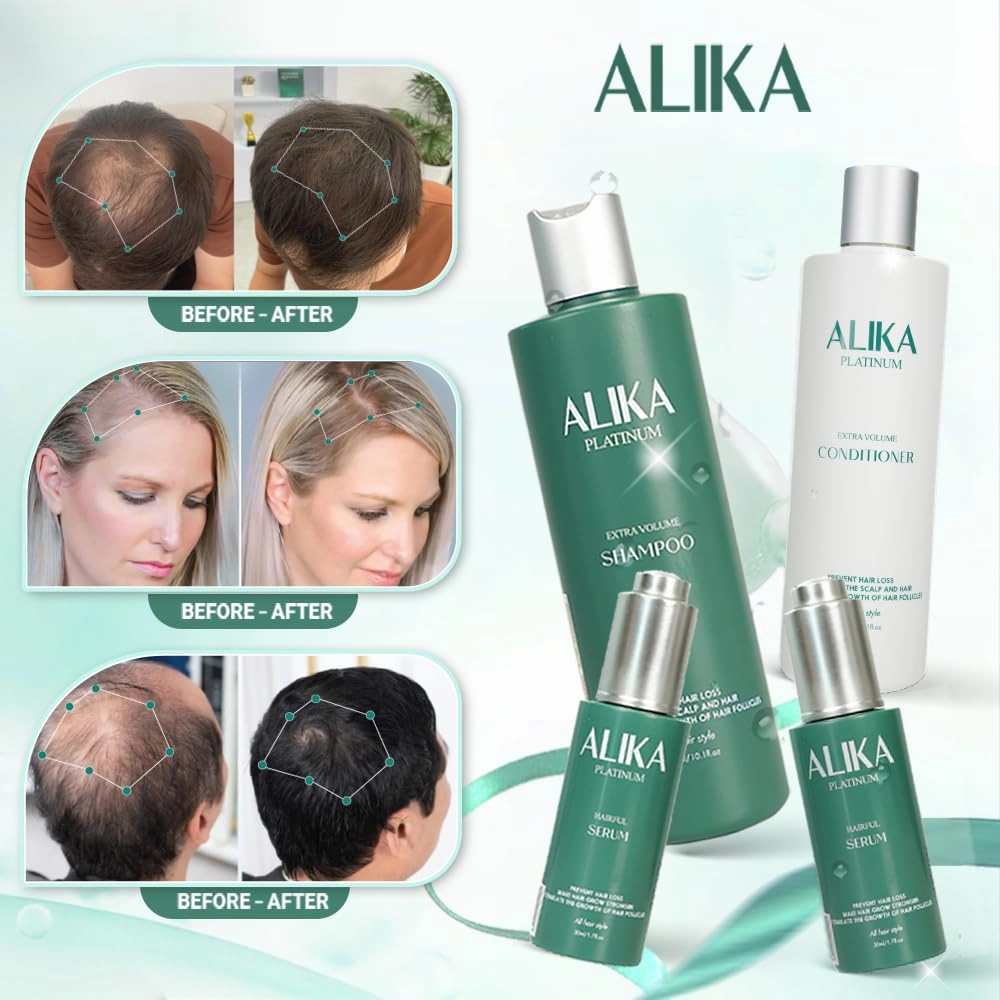 ALIKA Shampoo, Conditioner, And 2 Serum Set Hair Growth, Grow Gorgeous Hair Growth, Hair Loss Treatments for Women, Men, Suitable For Dry, Oily, Normal Scalp