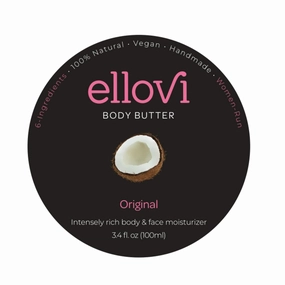 All-Natural Body Butter - Original - Pure Enough to Eat - Made With Just 6 Vegan Ingredients - Ultra-Rich 100% Plant-Based Hydrating Moisturizer For Naturally Healthy Skin (3.4 fl. oz/100ml)