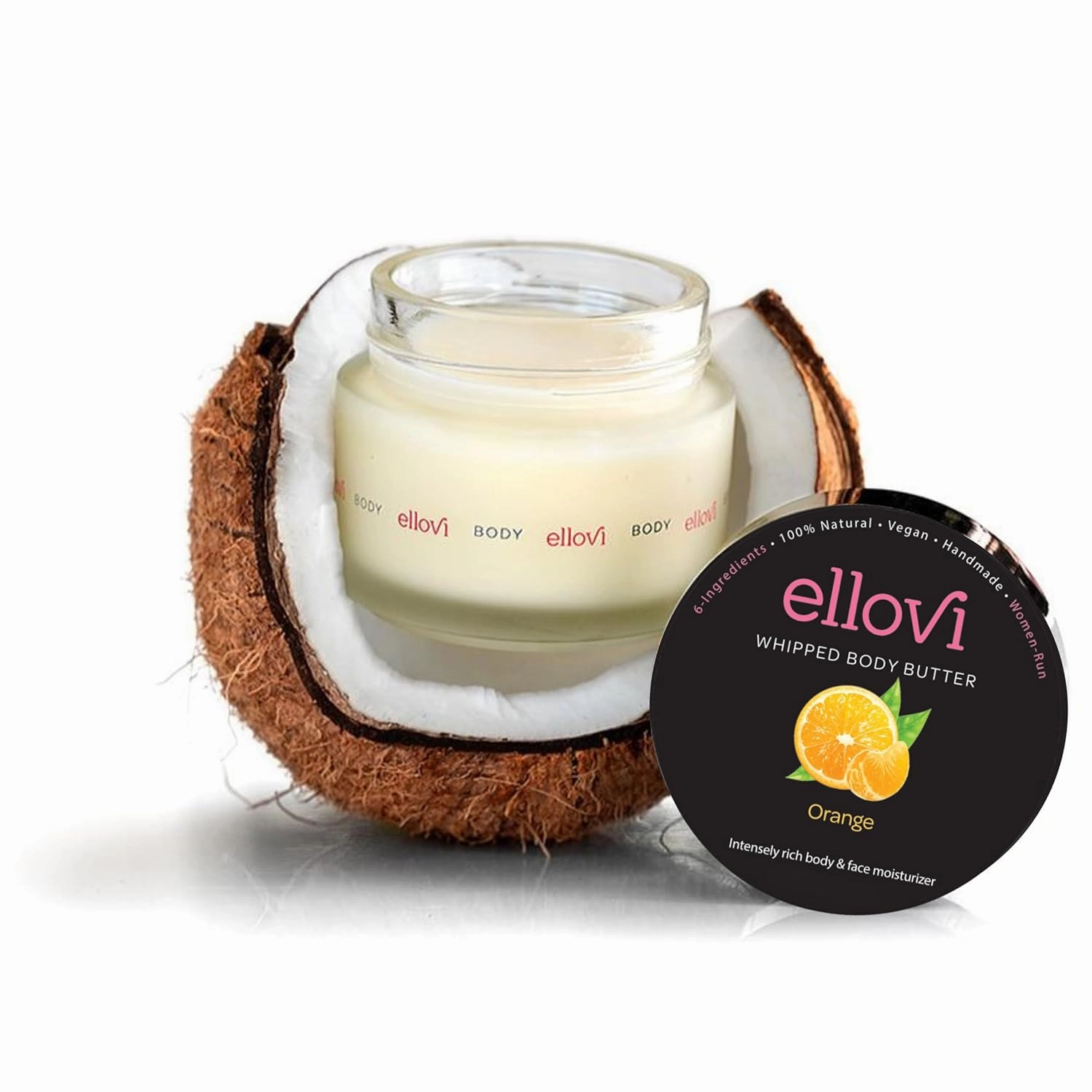 All-Natural Luxuriously Whipped Body Butter - Orange - Pure Enough to Eat - Made With Just 6 Vegan Ingredients - Plant-Based Moisturizer For Naturally Healthy Skin (2 fl. oz/59ml)