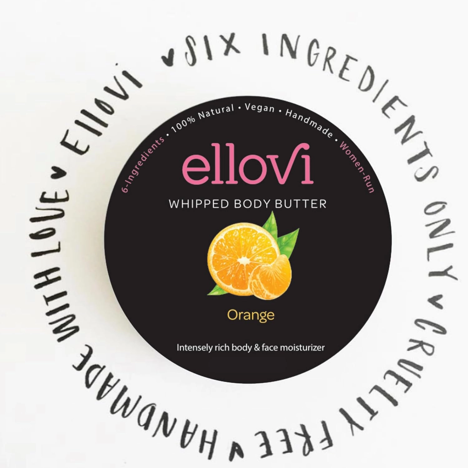 All-Natural Luxuriously Whipped Body Butter - Orange - Pure Enough to Eat - Made With Just 6 Vegan Ingredients - Plant-Based Moisturizer For Naturally Healthy Skin (2 fl. oz/59ml)
